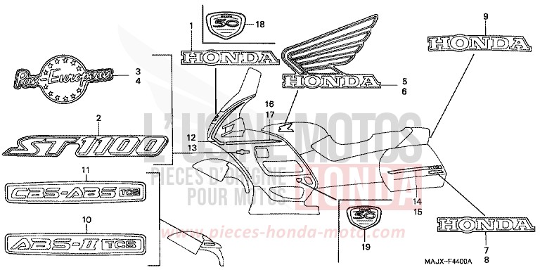 MARK for Pan-European ABS MIDDY BLUE METTALIC (B162) from 2000